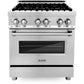 ZLINE Appliance Package - 30 in. Dual Fuel Range, 30 in. Range Hood, Microwave Drawer, 3KP-RARH30-MW