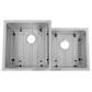 ZLINE 32" Jackson Undermount Double Bowl Satin Stainless Steel Kitchen Sink with Bottom Grid, SRDR-32S
