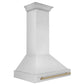 ZLINE 36 Inch Autograph Edition Stainless Steel Range Hood with Champagne Bronze Handle, 8654STZ-36-CB
