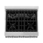 ZLINE 30" 4.0 cu. ft. Gas Burner, Electric Oven with Griddle and White Matte Door in Stainless Steel, RA-WM-GR-30