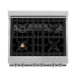 ZLINE 30" 4.0 cu. ft. Legacy Dual Fuel Range with Gas Cooktop and Electric Convection Oven in Satin Stainless Steel with 4 Brass Burners and Griddle, RAS-SN-BR-GR-30