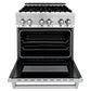 ZLINE Appliance Package - 30 in. Dual Fuel Range, Over-the-Range Microwave, Refrigerator, 3KPR-RAOTRH30