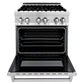 ZLINE Package - 30" Dual Fuel Range, Over The Range Microwave, Dishwasher