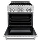 ZLINE Appliance Package - 30 in. Dual Fuel Range, Over-the-Range Microwave, 3 Rack Dishwasher, Refrigerator, 4KPR-RAOTRH30-DWV