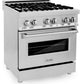 ZLINE Appliance Package - 30 in. Dual Fuel Range, Range Hood, 3 Rack Dishwasher, 3KP-RARH30-DWV