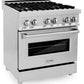 ZLINE 30 in. Professional Gas Burner/Electric Oven Stainless Steel Range with Brass Burners, RA-BR-30