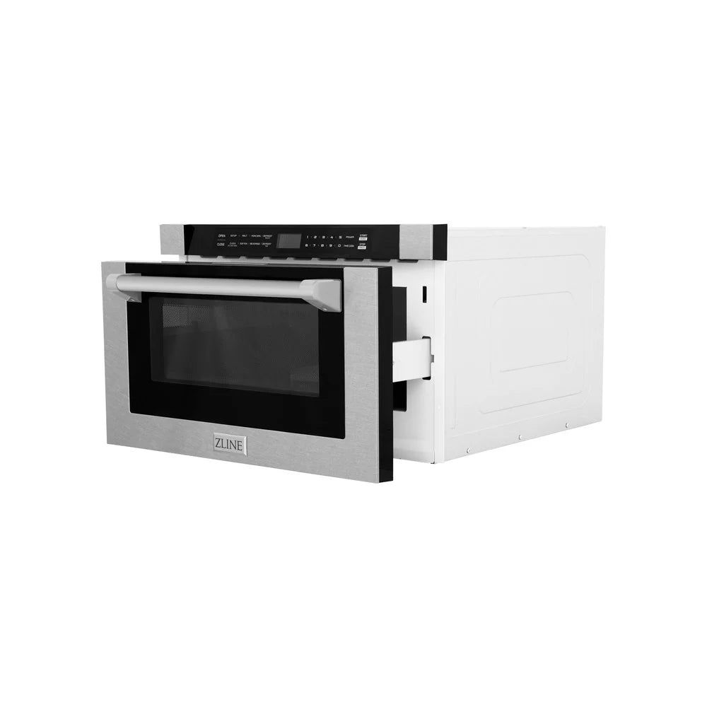 ZLINE 24" Built-in Microwave Drawer with a Traditional Handle in Stainless Steel