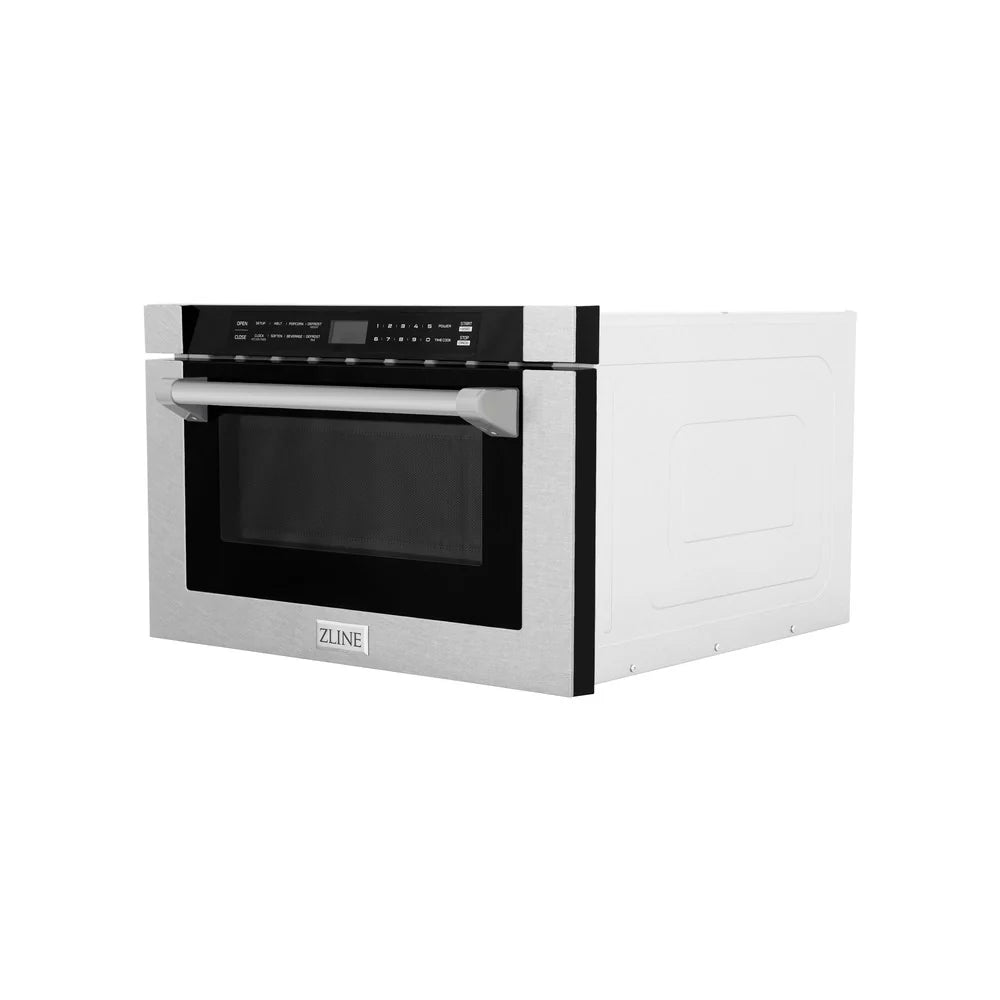 ZLINE 24" Built-in Microwave Drawer with a Traditional Handle in Stainless Steel