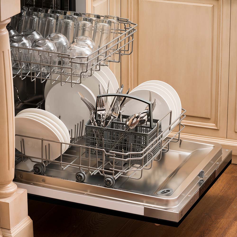 ZLINE 24" Top Control Dishwasher with Stainless Steel Tub and Modern Handle