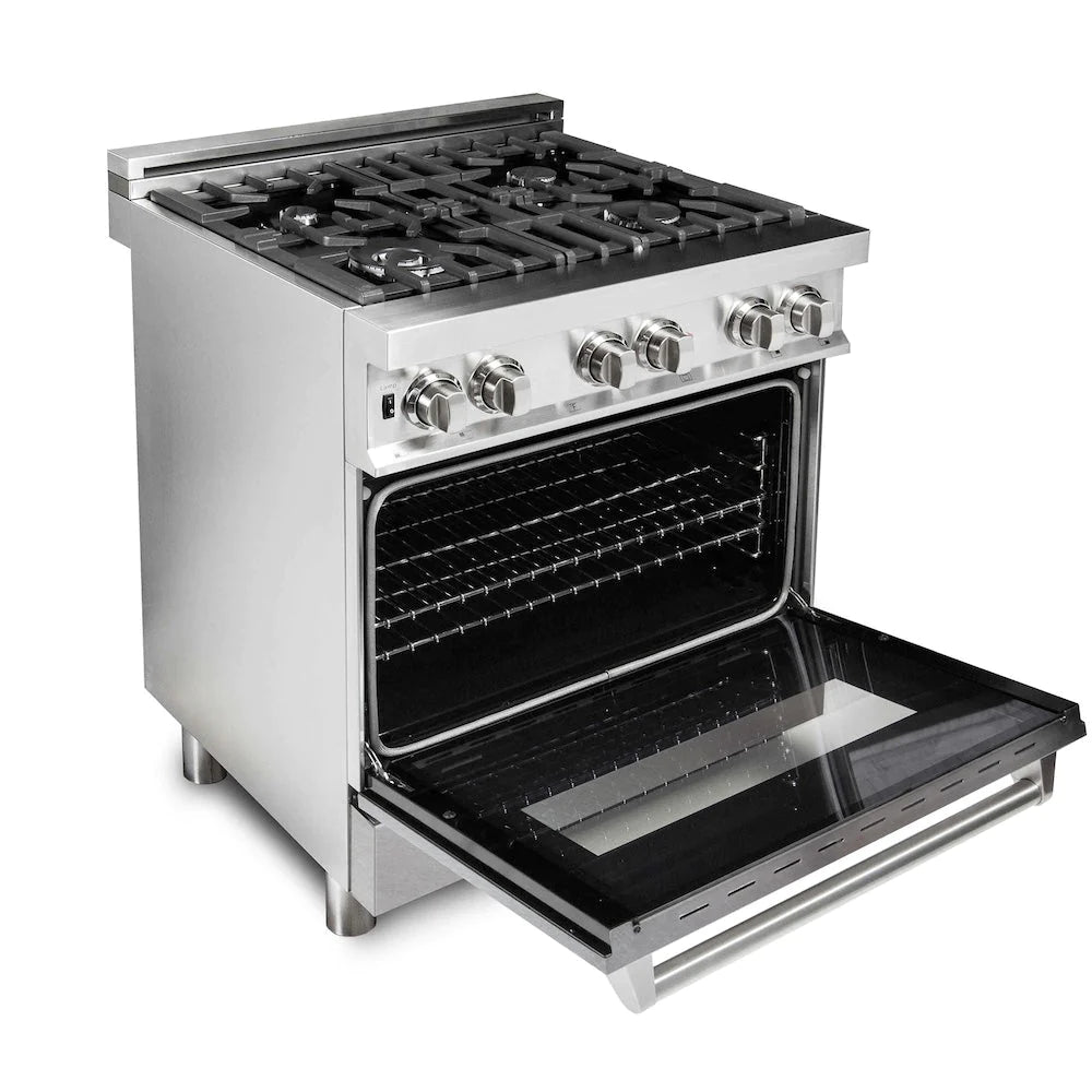 ZLINE 30" 4.0 cu. ft. Dual Fuel Range with Gas Stove and Electric Oven in DuraSnow Stainless Steel