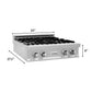 ZLINE 30" Legacy Gas Rangetop with 4 Burners and Porcelain Cooktop in Satin Stainless Steel with Griddle, RTS-GR-30