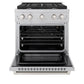 ZLINE 30" 4.2 cu. ft. Paramount Gas Range with 4 Burner Cooktop and Convection Gas Oven in Satin Stainless Steel, SGRS-30