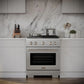 ZLINE 30" 4.2 cu. ft. Paramount Gas Range with 4 Burner Cooktop and Convection Gas Oven in Satin Stainless Steel, SGRS-30