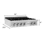 ZLINE 36" Legacy Gas Rangetop with 6 Burners and Porcelain Cooktop in Satin Stainless Steel with Griddle, RTS-GR-36