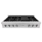 ZLINE 48" Legacy Gas Rangetop with 7 Burners and Porcelain Cooktop in Satin Stainless Steel with Griddle, RTS-GR-48