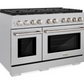 ZLINE 48" 6.7 cu. ft. Paramount Double Oven Gas Range with 8 Burner Cooktop in Satin Stainless Steel, SGRS-48