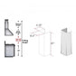 ZLINE 61" Satin Stainless Steel Extended Chimney and Crown, 655-4SSSS-30-304-E