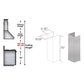 ZLINE 72" Satin Stainless Steel Extended Chimney and Crown, 8654-E