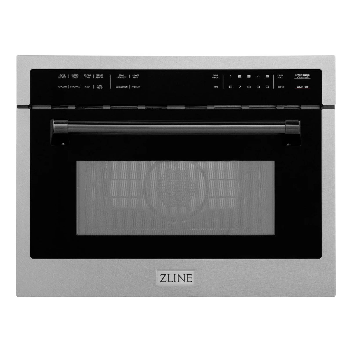 ZLINE Autograph Edition 24" Built-in Convection Microwave Oven in DuraSnow Stainless Steel with Matte Black Accents