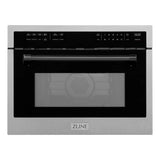 ZLINE Autograph Edition 24" Built-in Convection Microwave Oven in DuraSnow Stainless Steel with Matte Black Accents