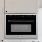 ZLINE Autograph Edition 24" Built-in Convection Microwave Oven in DuraSnow Stainless Steel with Matte Black Accents