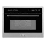 ZLINE Autograph Edition 24" Built-in Convection Microwave Oven in DuraSnow Stainless Steel with Matte Black Accents