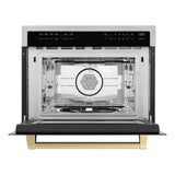 ZLINE Autograph Edition 24" 1.6 cu ft. Built-in Convection Microwave Oven in Stainless Steel and Champagne Bronze Accents (MWOZ-24-CB)