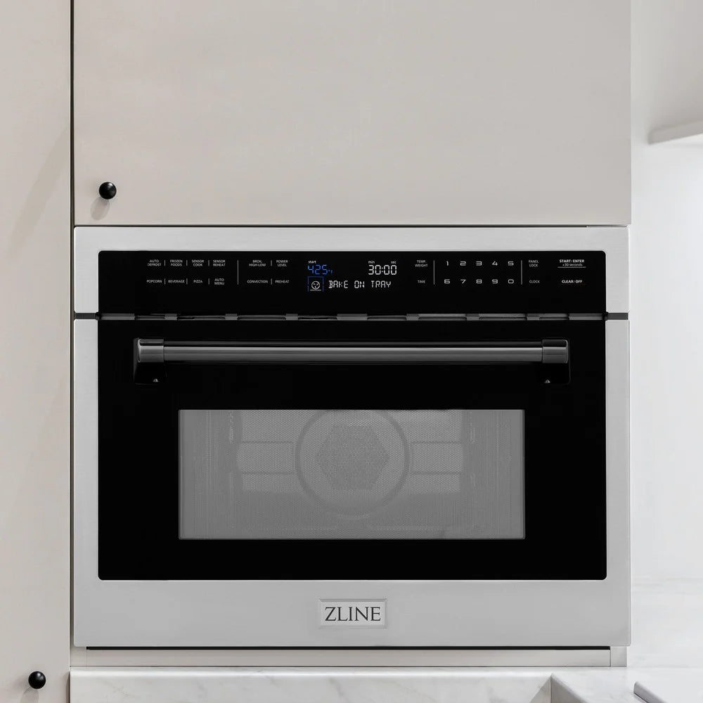 ZLINE Autograph Edition 24" Built-in Convection Microwave Oven in Stainless Steel Matte Black