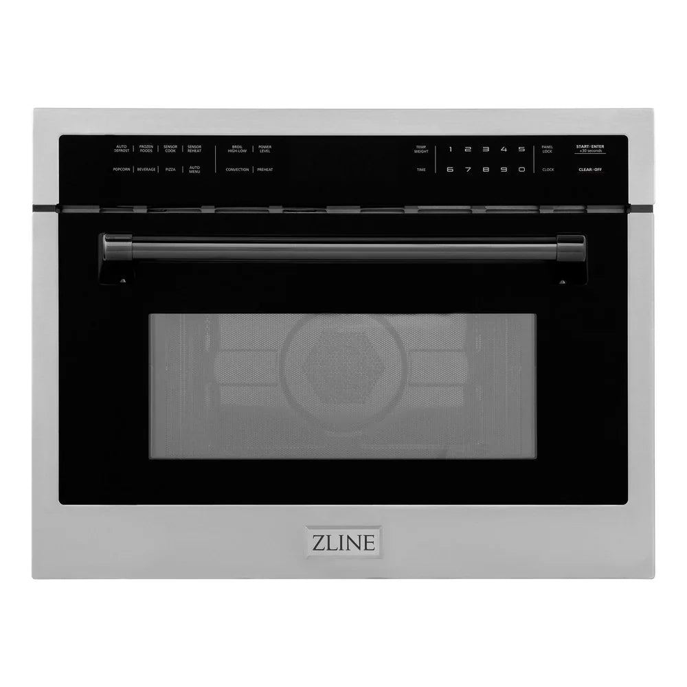 ZLINE Autograph Edition 24" Built-in Convection Microwave Oven in Stainless Steel Matte Black