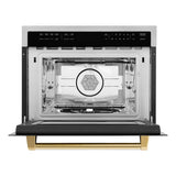 ZLINE Autograph Edition 24" Built-in Convection Microwave Oven in Stainless Steel Polished Gold