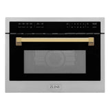 ZLINE Autograph Edition 24" Built-in Convection Microwave Oven in Stainless Steel Polished Gold