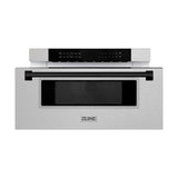 ZLINE Autograph Edition 30" Built-in Microwave Drawer in DuraSnow Stainless Steel with Matte Black Accents