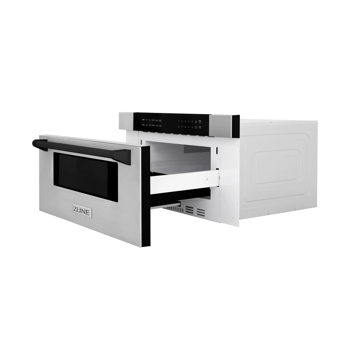 ZLINE Autograph Edition 30" Built-in Microwave Drawer in Stainless Steel with Matte Black Accents