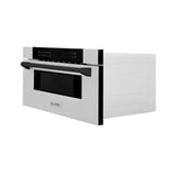 ZLINE Autograph Edition 30" Built-in Microwave Drawer in Stainless Steel with Matte Black Accents