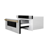 ZLINE Autograph Edition 30" 1.2 cu. ft. Built-In Microwave Drawer in Stainless Steel with Champagne Bronze Accents