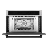 ZLINE Autograph Edition 30” Built-in Convection Microwave Oven in DuraSnow Stainless Steel Matte Black