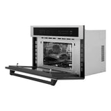 ZLINE Autograph Edition 30” Built-in Convection Microwave Oven in DuraSnow Stainless Steel Matte Black