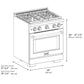 ZLINE Autograph 30" 4.2 cu. ft. Paramount Gas Range with 4 Burner Cooktop and Convection Gas Oven in Satin Stainless Steel and Champagne Bronze Accents, SGRSZ-30-CB