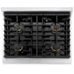 ZLINE Autograph 30" 4.2 cu. ft. Paramount Gas Range with 4 Burner Cooktop and Convection Gas Oven in Satin Stainless Steel and Champagne Bronze Accents, SGRSZ-30-CB