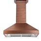 ZLINE 36 in. Copper Wall Range Hood with Crown Molding, 8667C-36