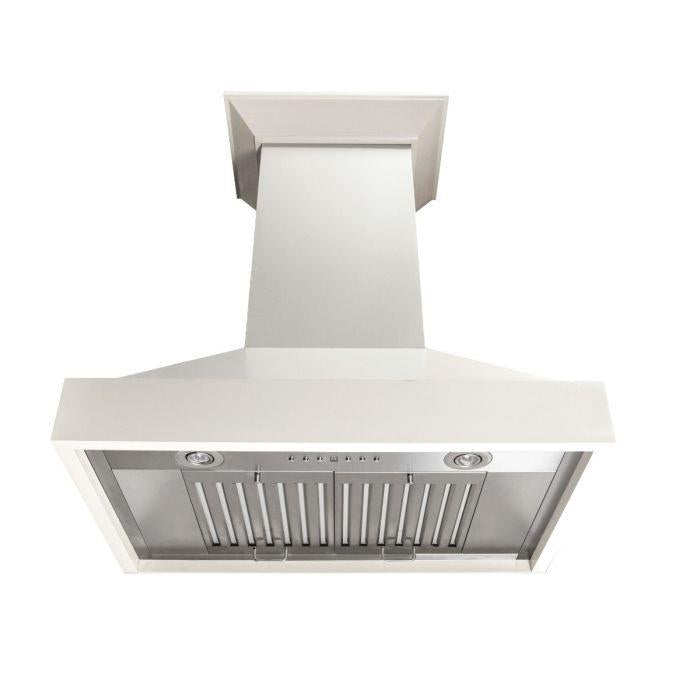 ZLINE 36 in. Wooden Wall Mount Range Hood in Cottage White, KBTT-36