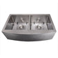 ZLINE 36" Niseko Farmhouse Apron Mount Double Bowl Satin Stainless Steel Kitchen Sink with Bottom Grid, SA50D-36S
