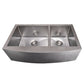 ZLINE 36" Courchevel Farmhouse Apron Mount Double Bowl Satin Stainless Steel Kitchen Sink with Bottom Grid, SA60D-36S