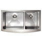 ZLINE 36" Courchevel Farmhouse Apron Mount Double Bowl Satin Stainless Steel Kitchen Sink with Bottom Grid, SA60D-36S