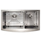 ZLINE 36" Courchevel Farmhouse Apron Mount Double Bowl Satin Stainless Steel Kitchen Sink with Bottom Grid, SA60D-36S