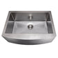 ZLINE 30" Zermatt Farmhouse Apron Mount Single Bowl Satin Stainless Steel Kitchen Sink with Bottom Grid, SAS-30S