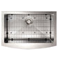 ZLINE 30" Zermatt Farmhouse Apron Mount Single Bowl Satin Stainless Steel Kitchen Sink with Bottom Grid, SAS-30S