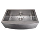 ZLINE 33" Vail Farmhouse Apron Mount Single Bowl Satin Stainless Steel Kitchen Sink with Bottom Grid, SAS-33S