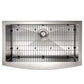 ZLINE 33" Vail Farmhouse Apron Mount Single Bowl Satin Stainless Steel Kitchen Sink with Bottom Grid, SAS-33S