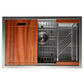ZLINE 27" Garmisch Undermount Single Bowl Satin Stainless Steel Kitchen Sink with Bottom Grid and Accessories, SLS-27S